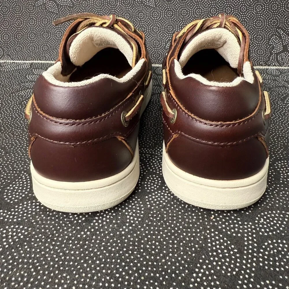L.L.Bean Mens 8W Boat Shoes Leather Brown & Tan Casual
